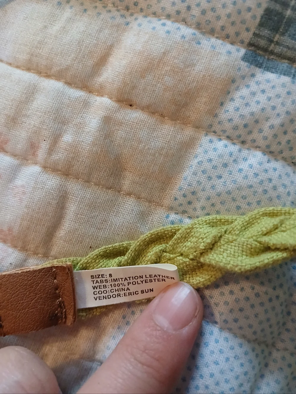 Kids Braided Belt in Lime Green